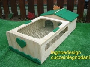 CASETTA PER TARTARUGHE DI TERRA CON TERRARIO RETE 80x40x21h - Zdjęcie 1 z 5
