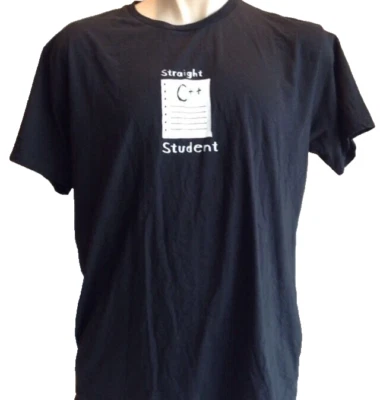 Microsoft University T-Shirt Straight C++ Student Black XL Nerd Wear Tech Shirt - Image 1 of 4