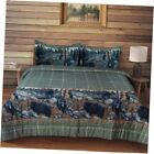 The Bears Twin Comforter Set Rustic Wildlife Country Bed Set, 3 Piece Printed 