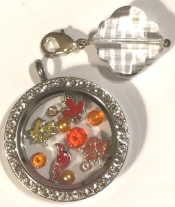 ❤️AUTÉNTICO ORIGAMI BÚHO OTOÑO OTOÑO 🍁 MEDALLÓN Y DIJES Y COLGANTE ~ HOJAS ROJAS❤️  - Imagen 1 de 5