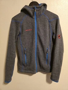 Mammut Hoodie Full Zip Jacket Hood unisex Youth Small Wool Gray Blue  - Picture 1 of 7