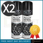 2 x BLACK ALLOY WHEEL SPRAY PAINT 300ML SCRATCH RESISTANT PROFESSIONAL NEW
