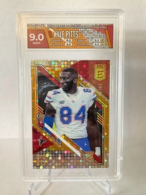 2021 Panini Donruss Elite #117 KYLE PITTS Disco ORANGE RC /49 HGA Graded 8.5 - Image 1 of 2