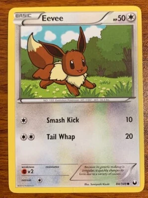 2012 Pokemon Black & White Dark Explorers Eevee #84/108-Used Free Shipping - Image 1 of 2