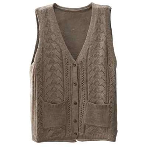 Damen Strick Weste Hohl Pullover Strickjacke Top Ethnisch - Bild 1 von 15