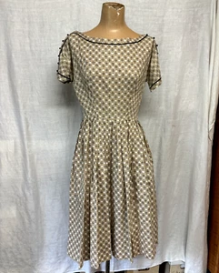 Vintage Women's 1950s 1960s Lanz Gingham Cotton Day Dress Original Label - Picture 1 of 7