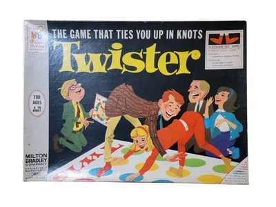 1966 Milton Bradley Twister 游戏复古原版第 1 版 * 完整 * — 第 1/4 张图片
