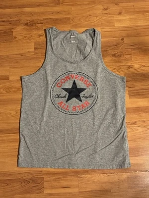 Chaleco sin mangas Converse gris jaspeado carbón para hombre talla mediana Foto 1 de 4