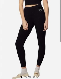 SANDRO PARIS MEXIQUE WOMEN'S LEGGINGS KNIT embroidery Black size 36/UK 8/US 2-4 - Picture 1 of 17