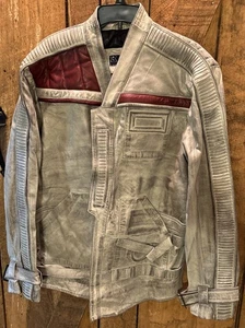 Star Wars The Force Awakens FINN'S Tan Jacket, Size 2XL REAL LEATHER Cosplay - Picture 1 of 6