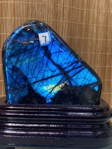 2,29 lb Labradorita natural forma libre cuarzo cristal mineral energía curación + soporte - Imagen 1 de 7