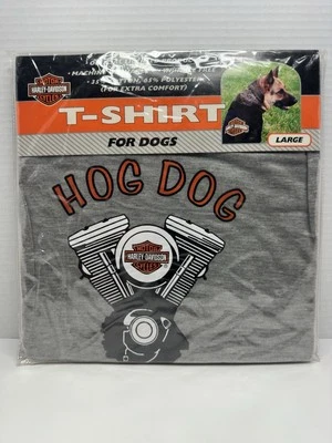 "Camiseta Harley Davidson Logo Gris Perros Grandes 20"" - 24"" DE COLECCIÓN 2000 Mezcla de Algodón" Foto 1 de 4