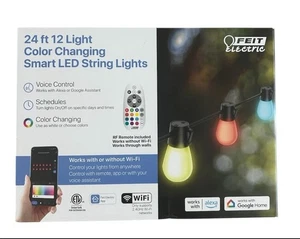 Feit Electric Smart LED String 12 Lights Color Changing - Multicolored 24ft - Picture 1 of 4