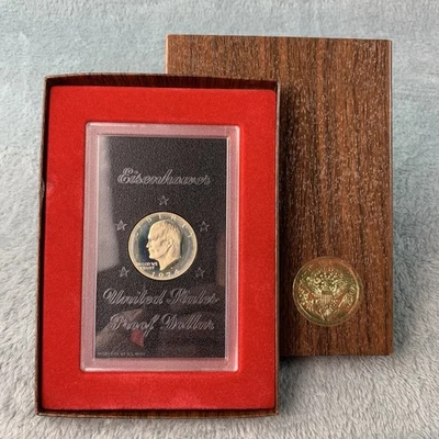 1974-S Proof Eisenhower 40% Silver Dollar Original Gold Sealed Box US Mint Coin - Image 1 of 4