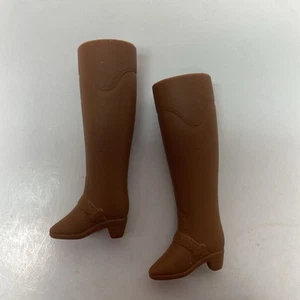 EUC Vintage Barbie 1988 Show ‘N Ride Doll Brown Squishy Equestrian Riding Boots - Picture 1 of 2