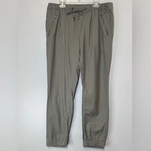 Gap Olive Green Jogger Pants Tie Waist Size Small S Linen Feel Fabric - Picture 1 of 8