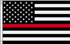 3'x5' dünne rote Linie Outdoor Nylon Flagge - Bild 1 von 1