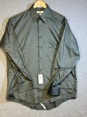 Camisa ENRO Micro Nailhead Para Hombre 16/34-35 Negra Manga Larga Con Botones Nueva Foto 1 de 4