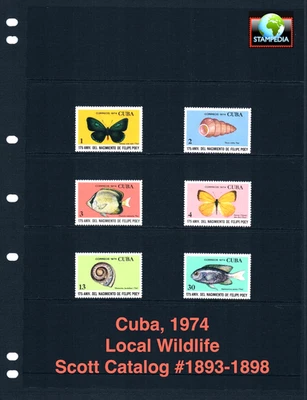 $6.60 Scott Value - 1974 CARIBBEAN Butterflies Shells Fish CV MNH NH UMM - Image 1 of 4