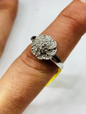 TJC silver and diamonds flower ring UK size P (18 mm) new with tag - Image 1 of 4