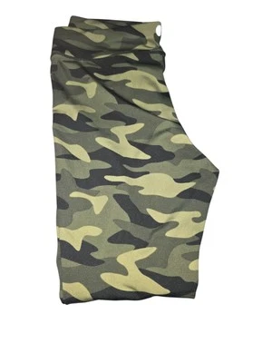 Leggings femininas camufladas slim fitted oco rasgado skinny ioga calças casuais - Imagem 1 de 4