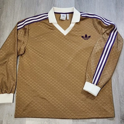 Adidas Originals Men's XL Adicolor Heritage Now Vintage Long Sleeve Tee Brown - Image 1 of 4