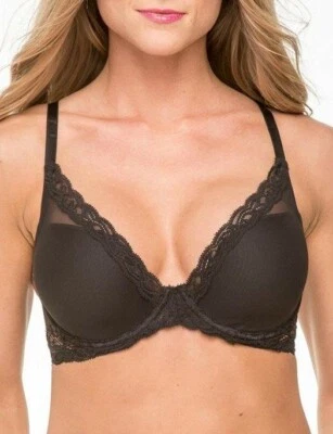 New NATORI 730023 Anthracite Feathers Contour Plunge Bra size 30DD - Image 1 of 4