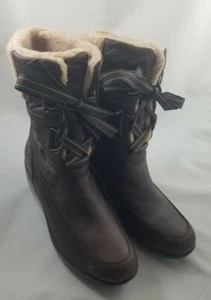 Sperry Top Sider Snug Harbor Dark Brown Lace Up Wedge Boots 8.5M [K179m] - Picture 1 of 6