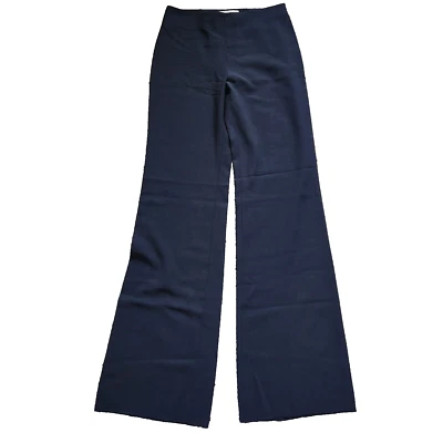 EMPORIO ARMANI Womens Black Wool Dress Pants Slacks Size 38 26 Wide Leg Unhemmed - Image 1 of 4