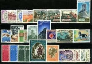 MONACO COMPLETE YEAR 1971 25 STAMPS YVERT 847/ 866 + PA 90A + PREO 30/33 MNH VVF - Picture 1 of 1
