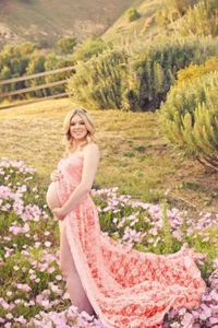Women's Maternity Dress Pregnant Clothes Photography Photo Props Lace Gown Dress - Picture 1 of 30
