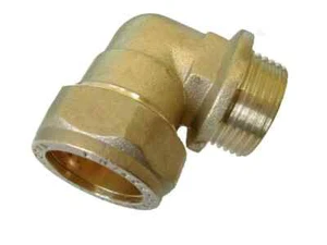 28mm Compression x 1" BSP Male Iron Elbow Fitting - Picture 1 of 1