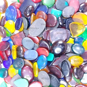 30 Pc Bulk Wholesale Colored Glass Loose Cabochon Lot Handmade crafted 20-30mm - Picture 1 of 11