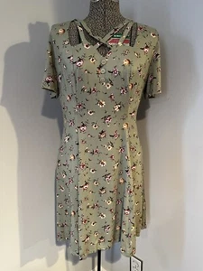 Vtg 90s Jamie Brooke Dress Fit and Flare Skater Dress Floral Hippie Boho Cottage - Picture 1 of 9