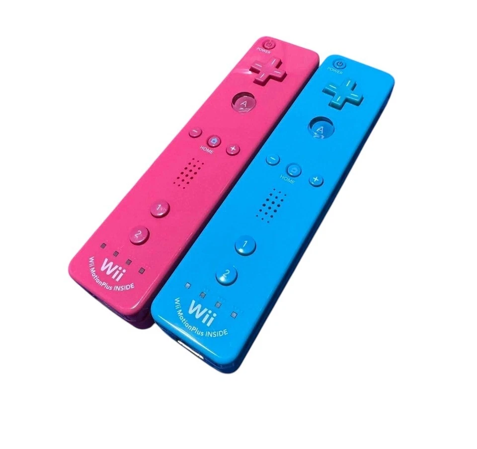 Nintendo Wii Remote Controller Remote Motion Plus Pink Blue Lot of 2 Tested - Image 1 of 1