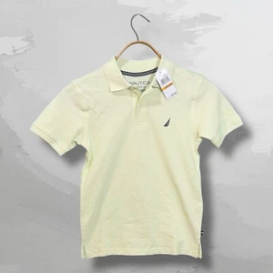 NWT Nautica Polo Shirt Childs Size 8 Lime Cream Casual Short Sleeve - Picture 1 of 4