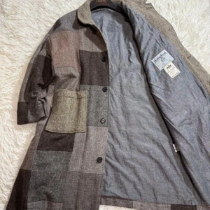 Harris Tweed Balmacaan Coat mat Quotidienne Reconstruction Men's FREE SIZE Used - Picture 1 of 7