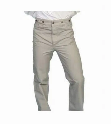 Scully Mens Sand 100% Cotton Button Fly Cowboy Action Pant RW040 Size 44 NEW - Image 1 of 2