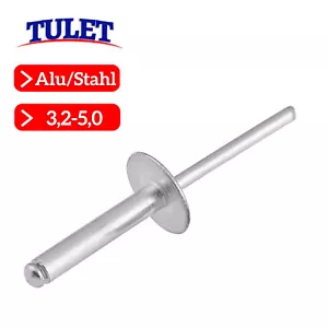 Großkopf Blindnieten Alu/Stahl Nieten Ø 3,2 - 4,0 - 5,0 mm - Bild 1 von 22