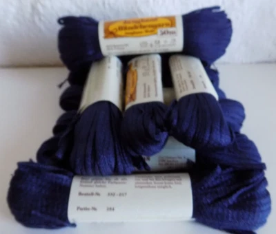 10 x 50 m Junghans Wolle Bändchengarn  blau Baumwolle Viskose - Bild 1 von 3