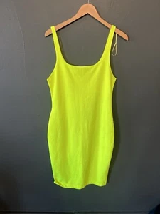 Zara Womens Neon Yellow Womens Sleeveless Dress Size Large - Picture 1 of 3