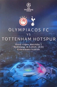off. Programme UCL 2019/20 Olympiakos FC vs Tottenham Hotspur Spurs - Picture 1 of 1