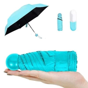Ultra Lights & Small Mini Umbrella with Cute Capsule Case SkyBlue Color For Kids - Picture 1 of 3