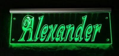Alexandra LED Namensschild oder dein Name LKW Truckerschild personalisiert Alexa - Bild 1 von 4