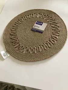 Jute Placemats - (6) - Round -Natural Color- New- Woven - Beautiful - Picture 1 of 7