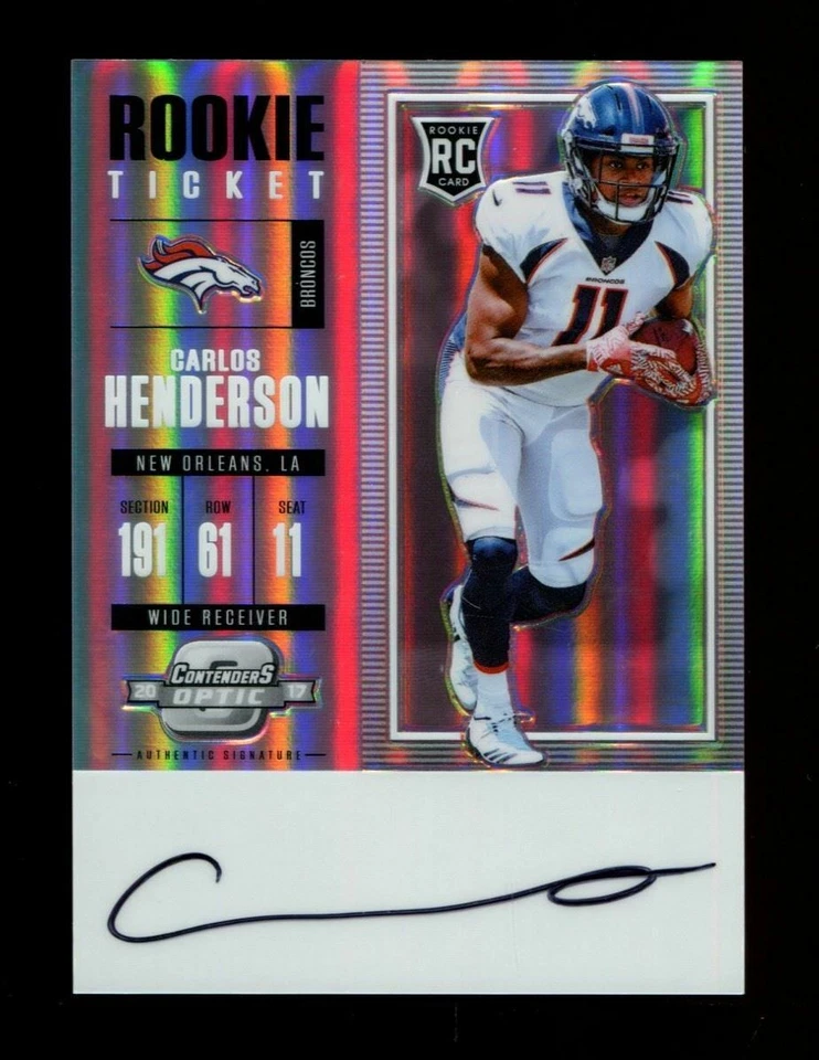 2017 CARLOS HENDERSON PANINI OPTIC CONTENDERS #132 ROOKIE AUTO *R8918 - Image 1 of 1