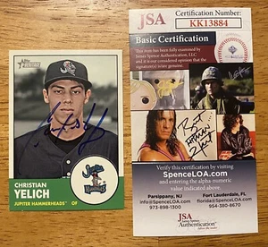 Christian Yelich Signed Autographed 2012 Topps Heritage Minors Card #13 JSA Cert - Picture 1 of 1