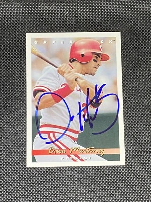 Dave Martinez Cincinnati Reds 1993 Upper Deck Signed Auto Card #400 ~ COA - Image 1 of 3