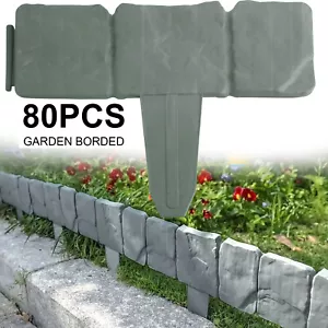 Plastic Garden Fence Outdoor Lawn Flower Bed Decorative Landscape Edging Border - Picture 1 of 12