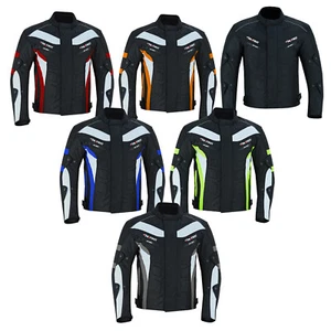 Men Motorcycle Jackets Waterproof Cordura Textile Jacket Motorbike CE Armoured - Picture 1 of 57